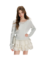 Irregular Cloud White A-line Skirt
