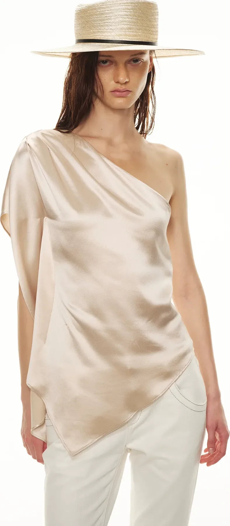 One-Shoulder Waist-Slimming Top