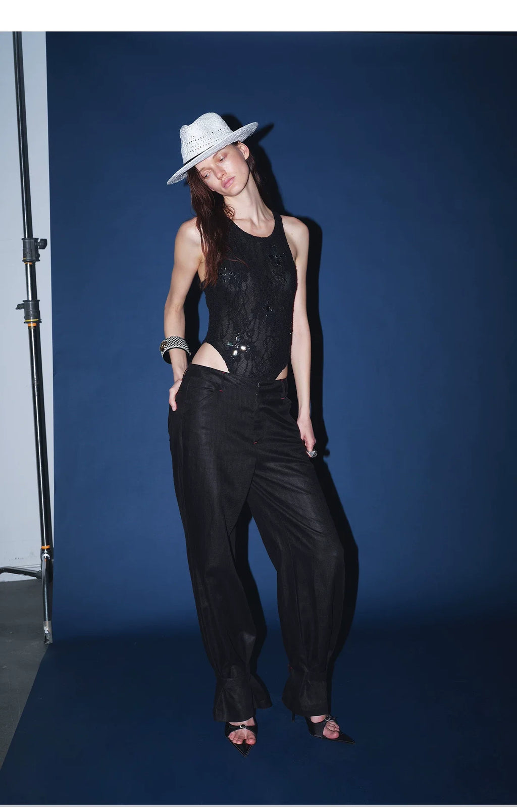 Tencel Linen Vintage Contrast Stitch Casual Pants