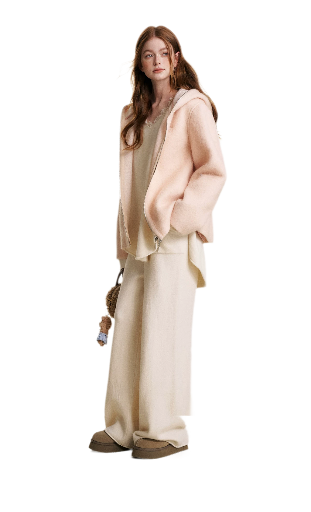Soft Wool Hooded Jacket