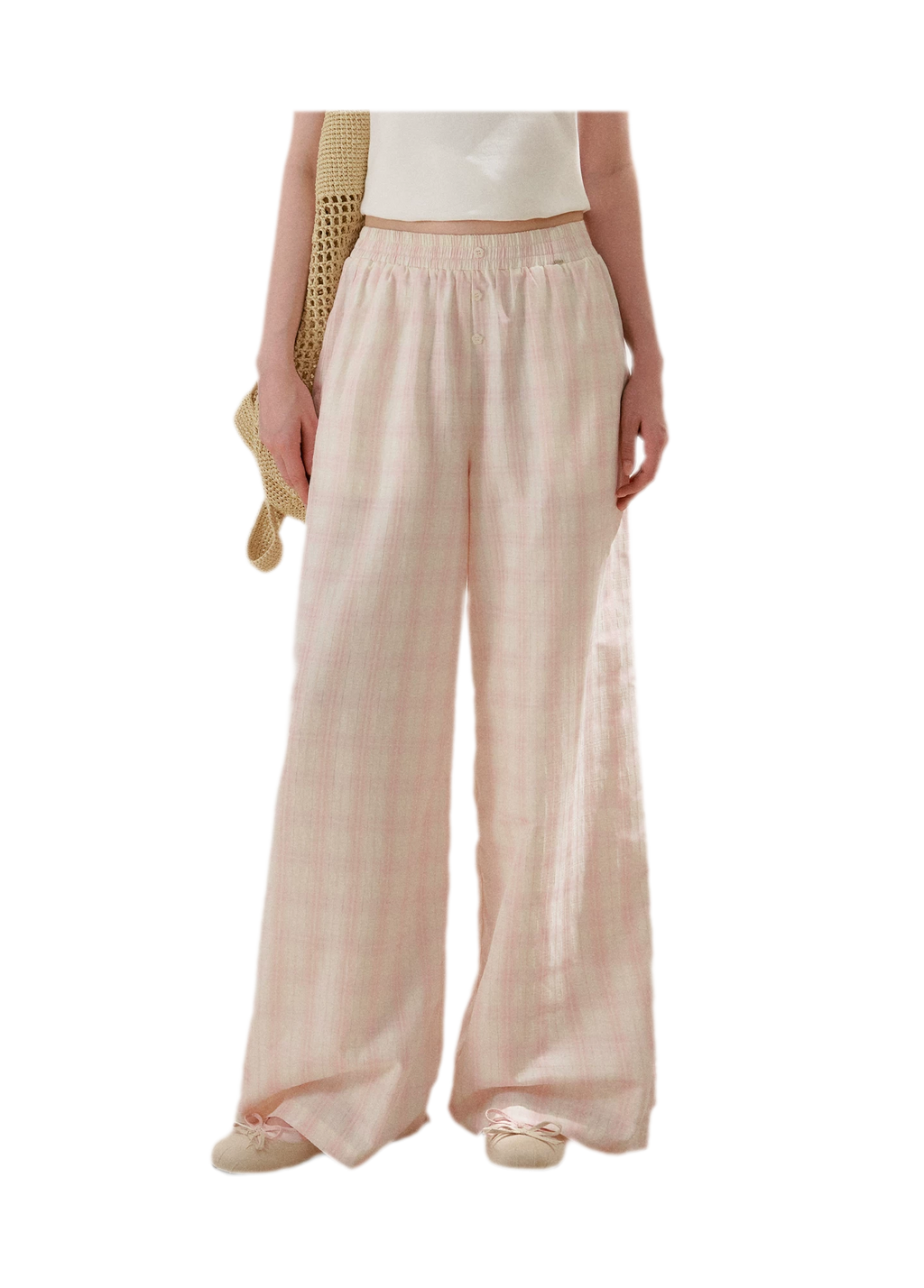 Checkered Wide-Leg Pants