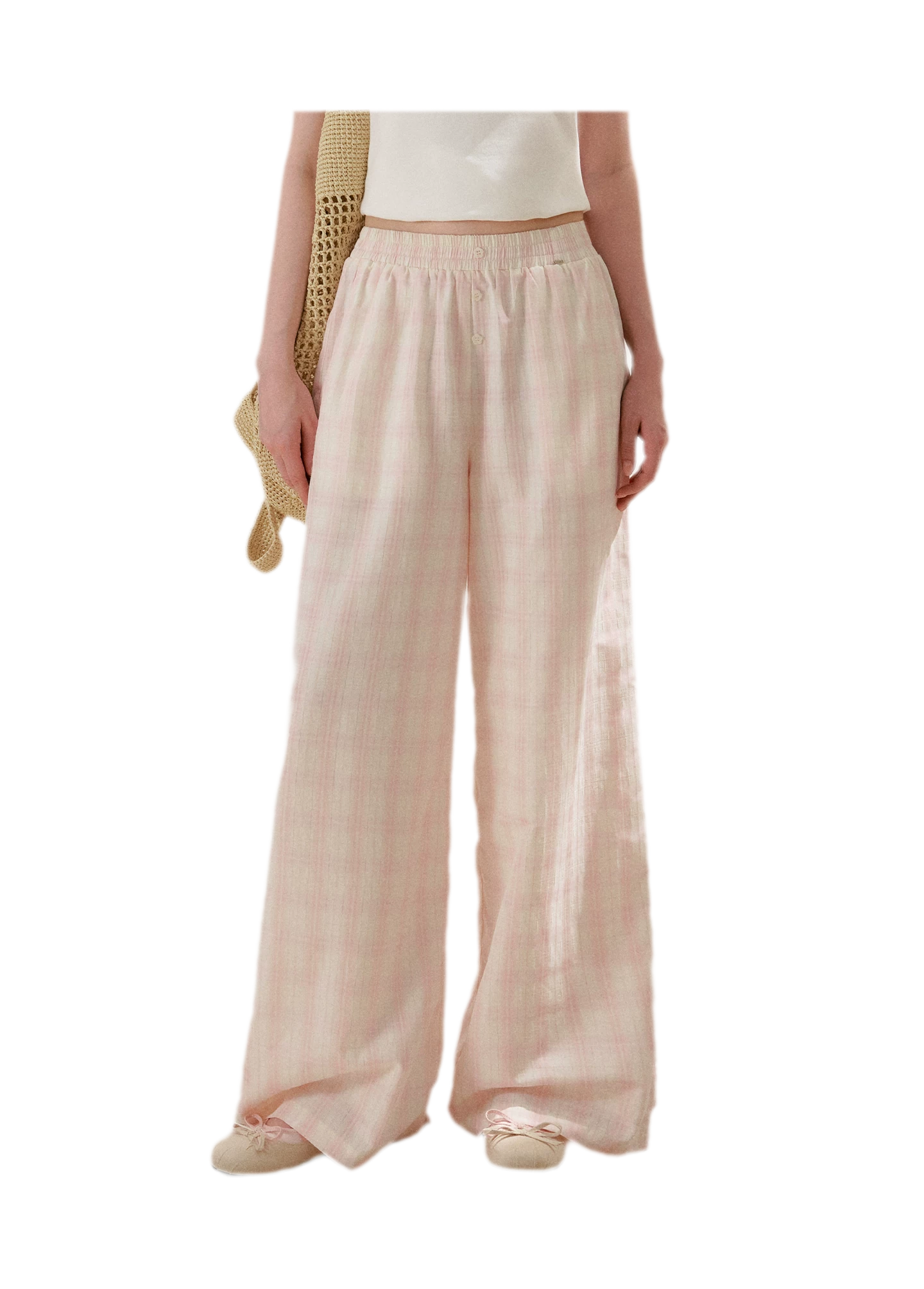 Checkered Wide-Leg Pants