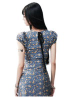 Blue Floral Tencel Dress