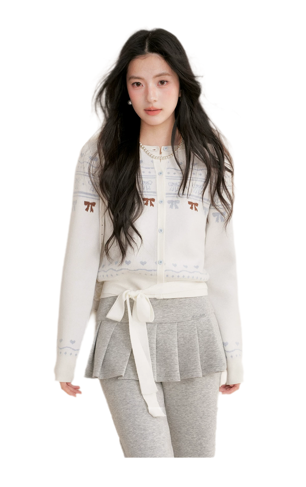 Fair Isle Tie Cardigan