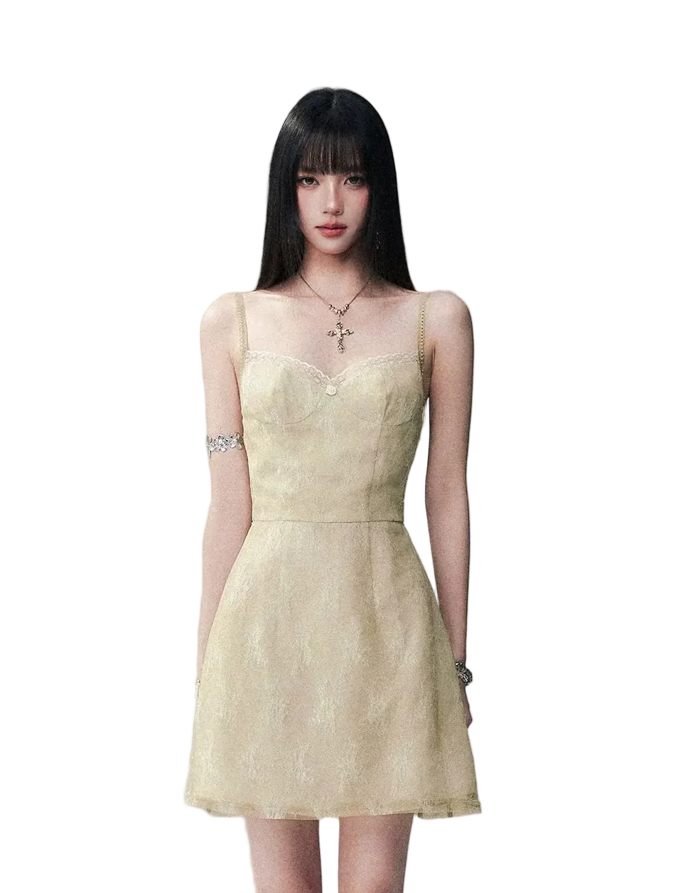 Sage Lace Mini Dress