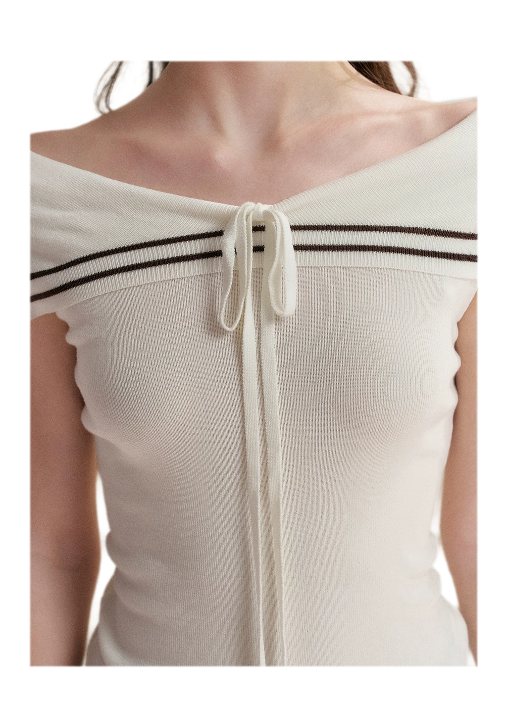 V-Neck Tie Knit Top