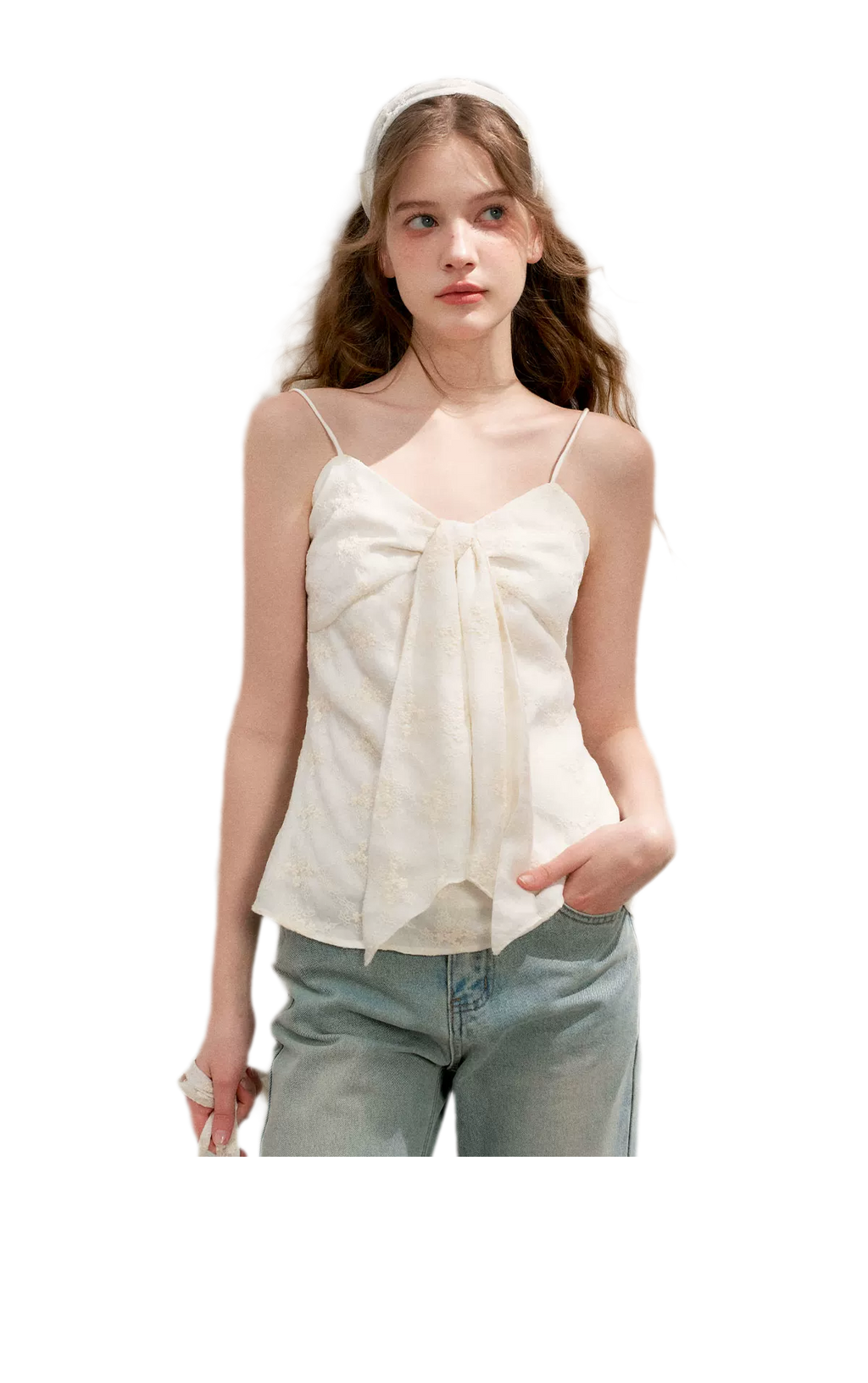 Lace Trim Flare Jeans