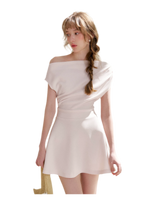 Romantic French Off-Shoulder Short Dress