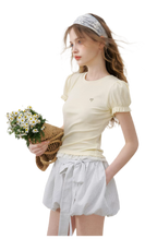 Bow Tie Elastic Waist Casual Shorts