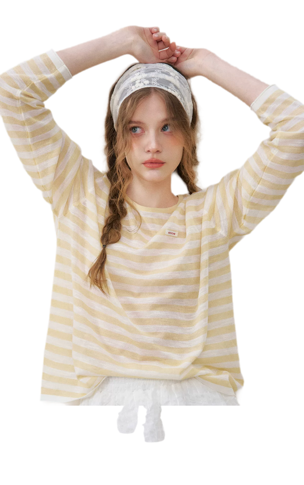 Striped Open-Back Cardigan