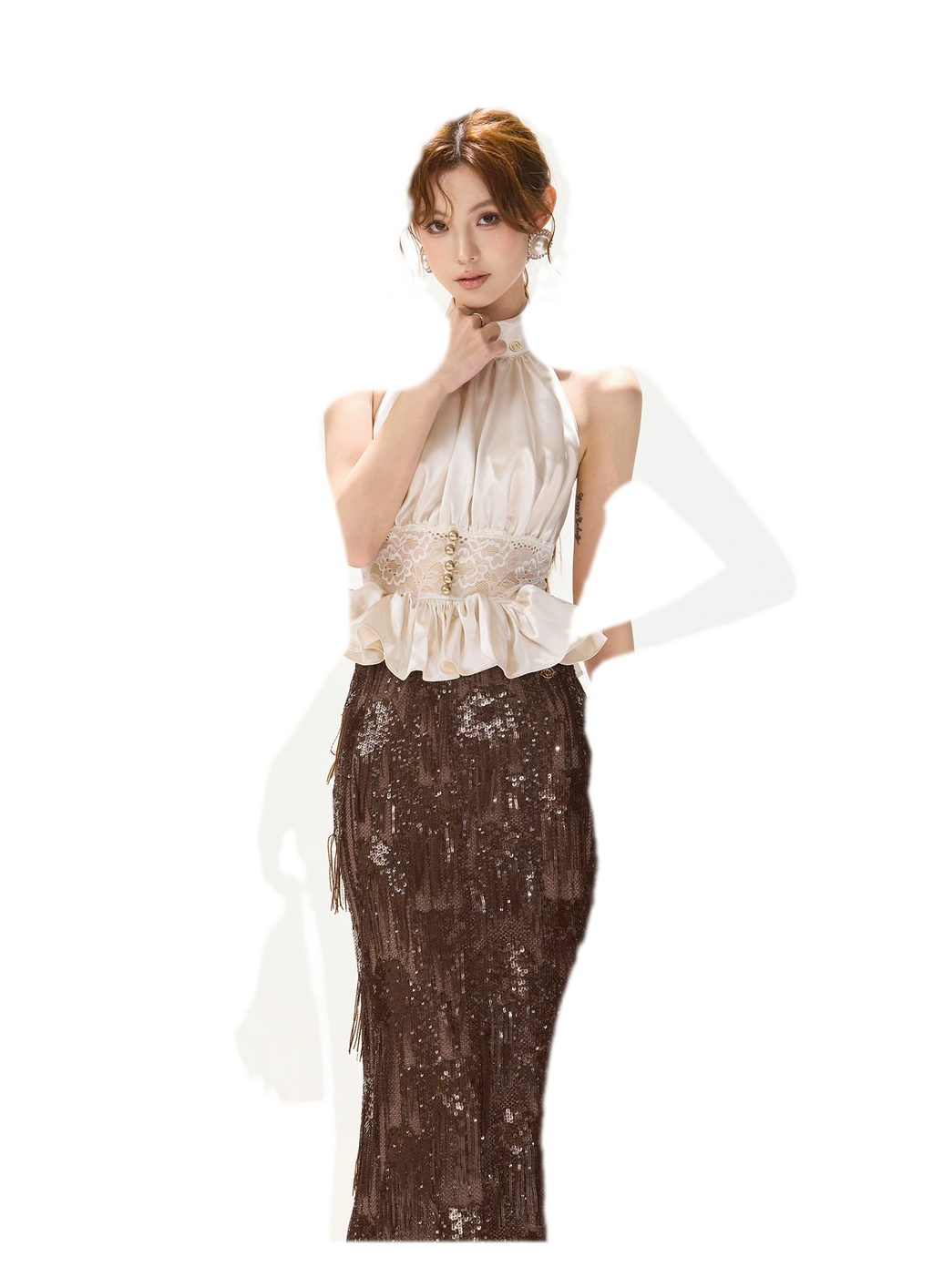 Vintage Sequin Tassel Skirt