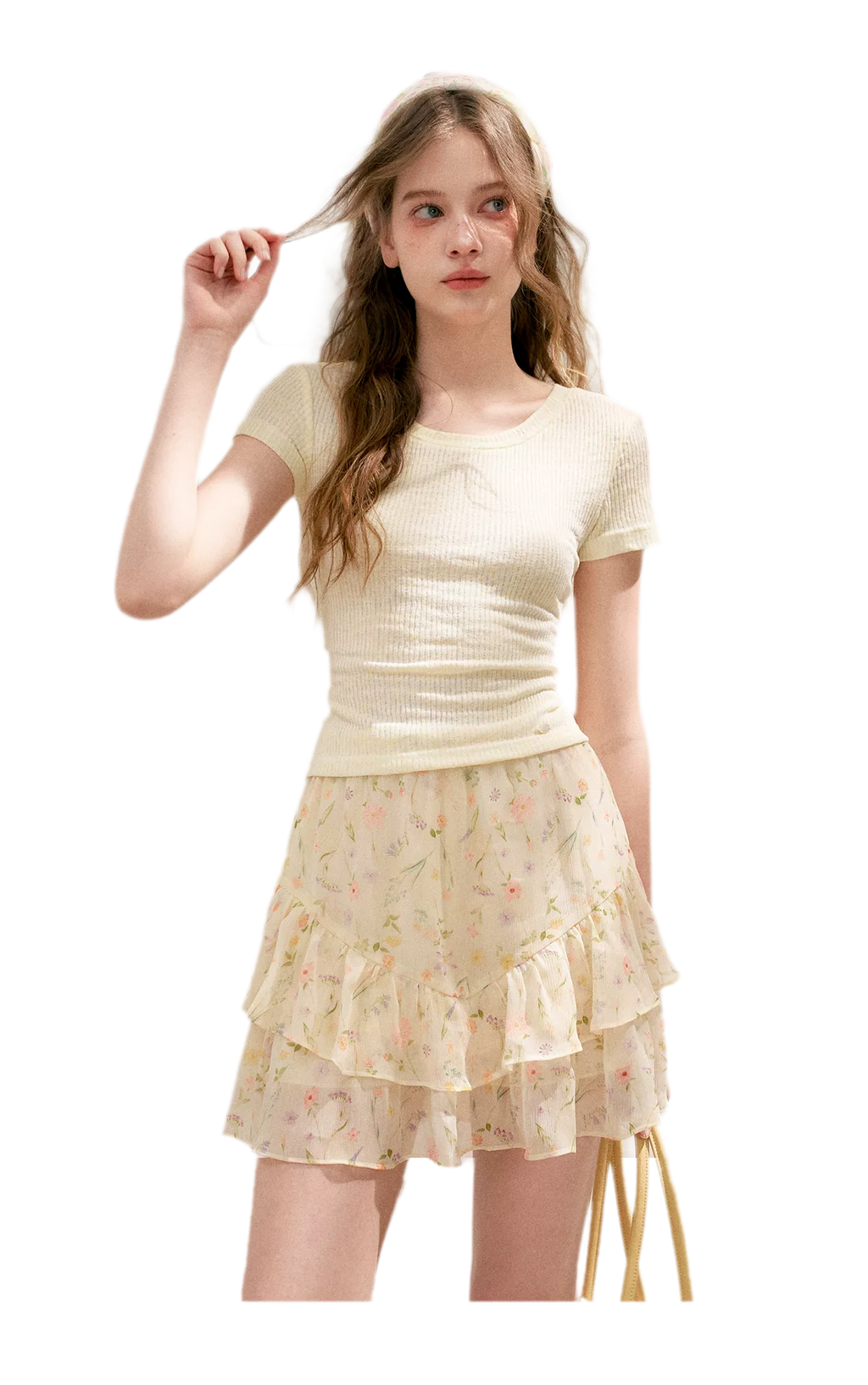 Romantic Chiffon Floral Short Skirt