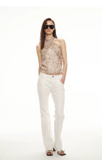 Sheer Matte Leopard Print Sleeveless Chiffon Top