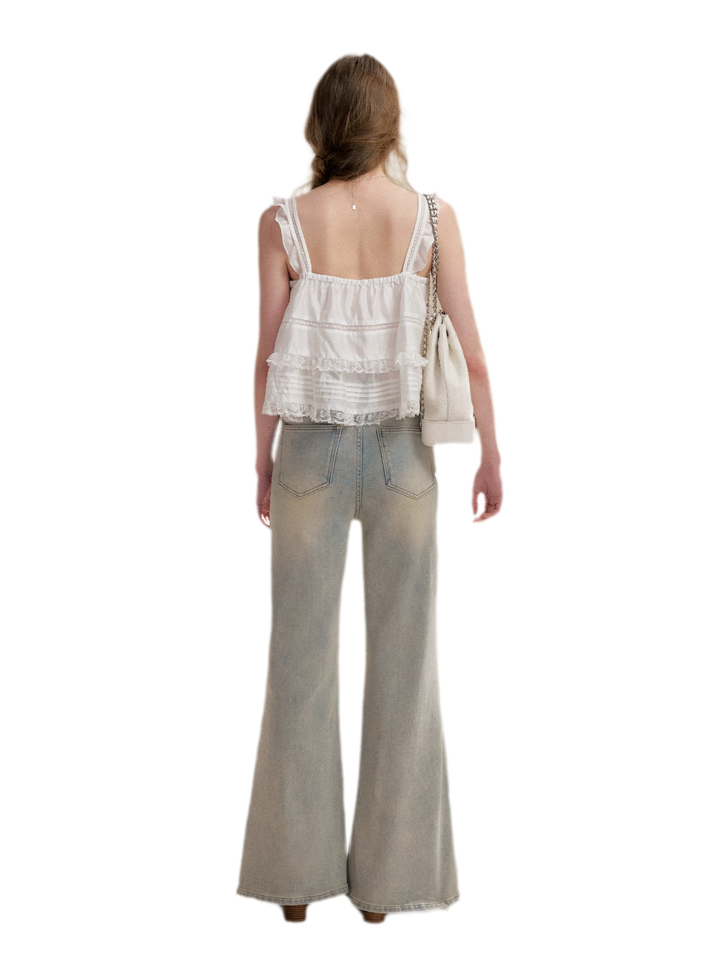 Five-Petal Sequin Flare Jeans
