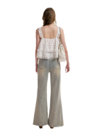 Five-Petal Sequin Flare Jeans