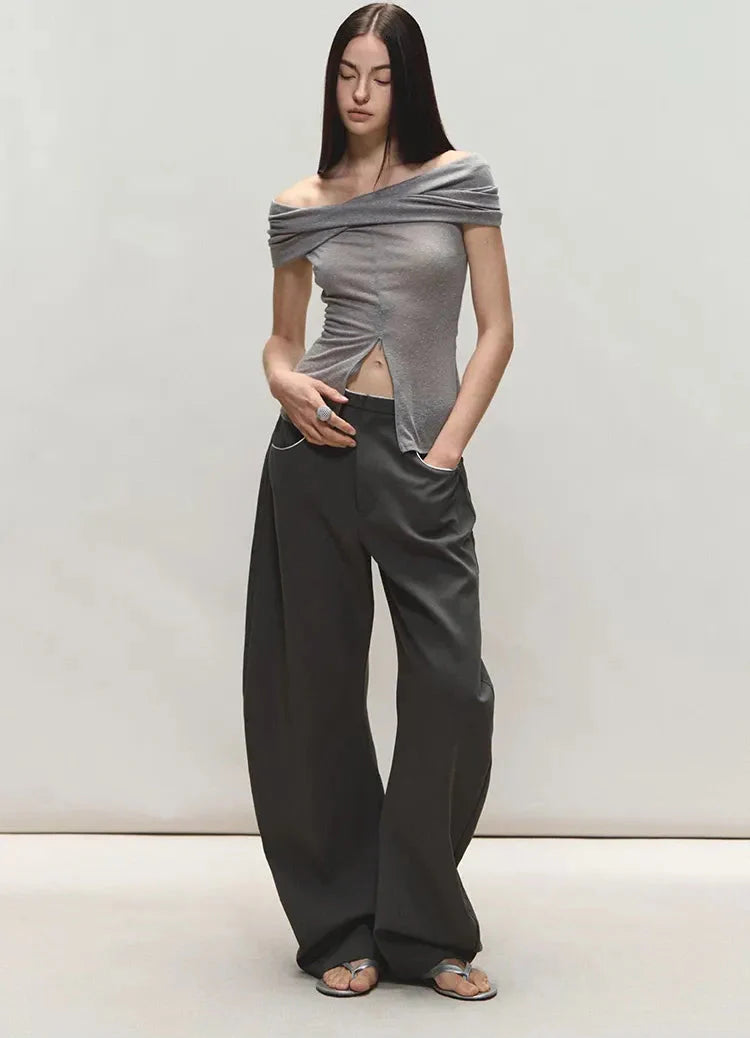 Relaxed Fit Sculpted Wide-Leg Pants