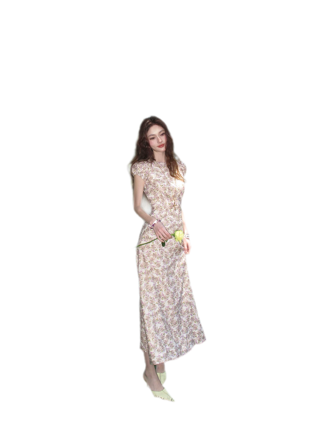 Misty Lilac Cotton Maxi Dress