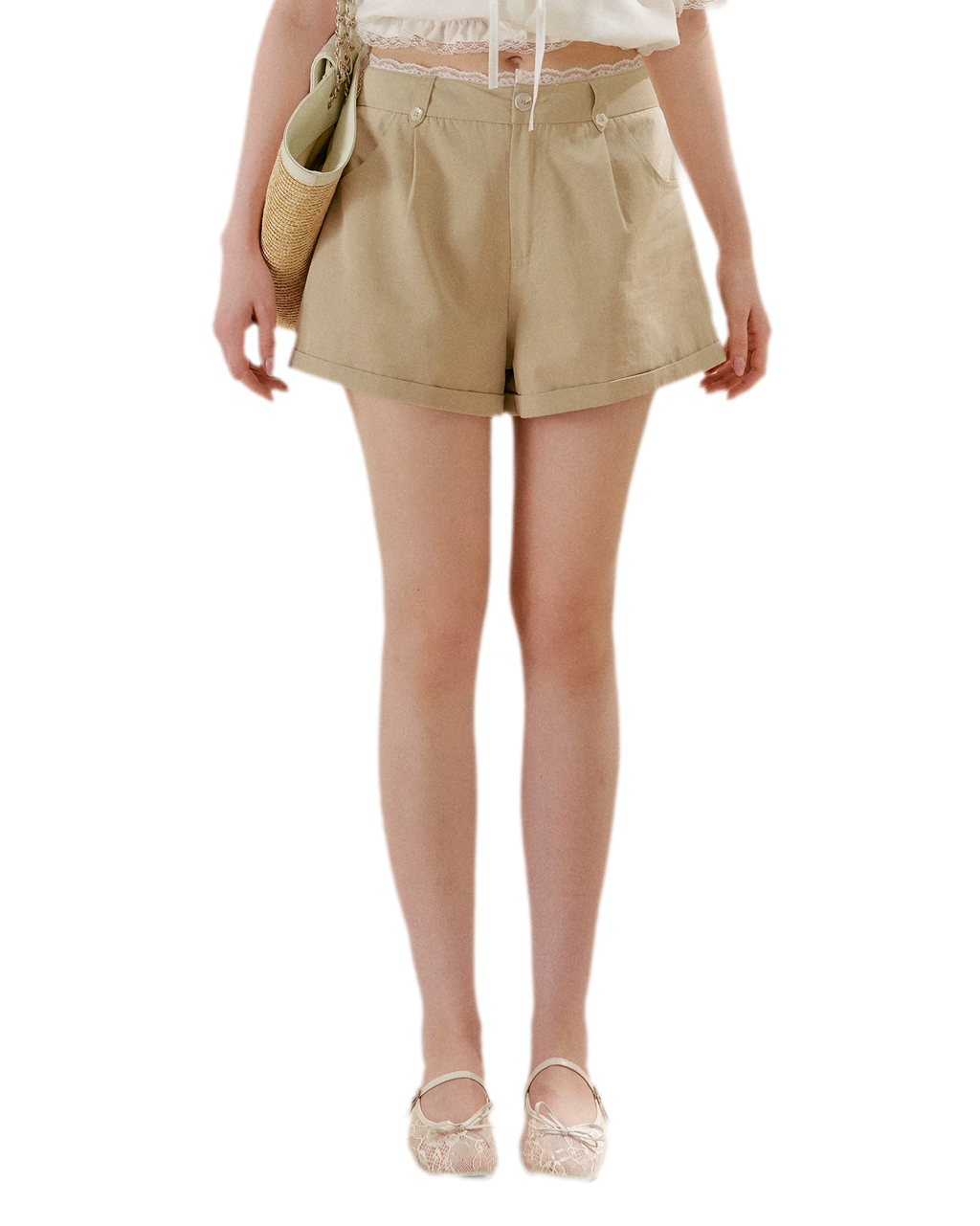 Modal Cotton Lace Trim A-Line Shorts
