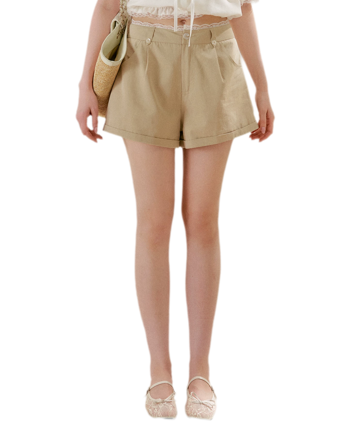 Modal Cotton Lace Trim A-Line Shorts