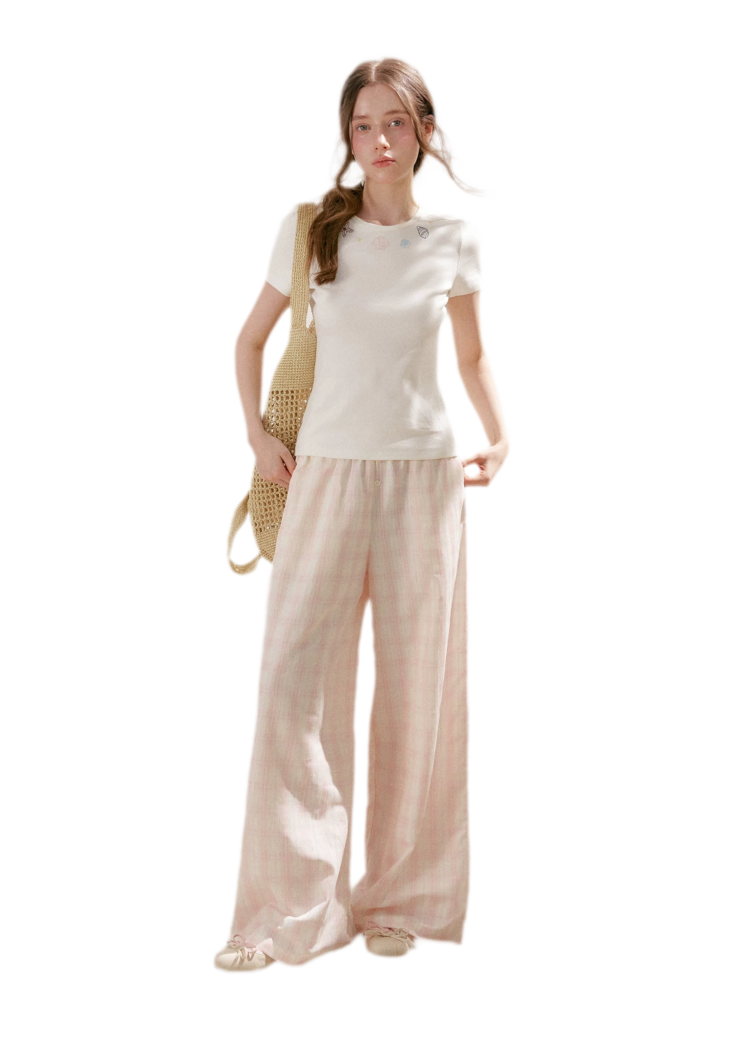 Checkered Wide-Leg Pants
