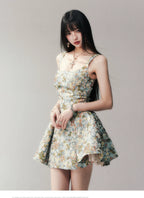 Jacquard Floral Short Dress