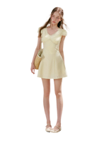 Lace V-Neck Short Sleeve A-Line Dress