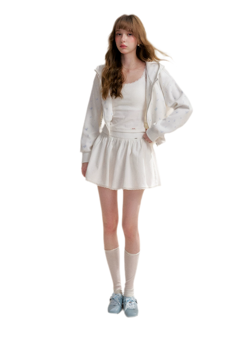 Textured A-Line Short Skirt