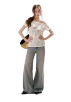 Tencel Lace Puppy Print T-Shirt