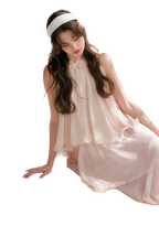 Chiffon Floral Halter Long Dress