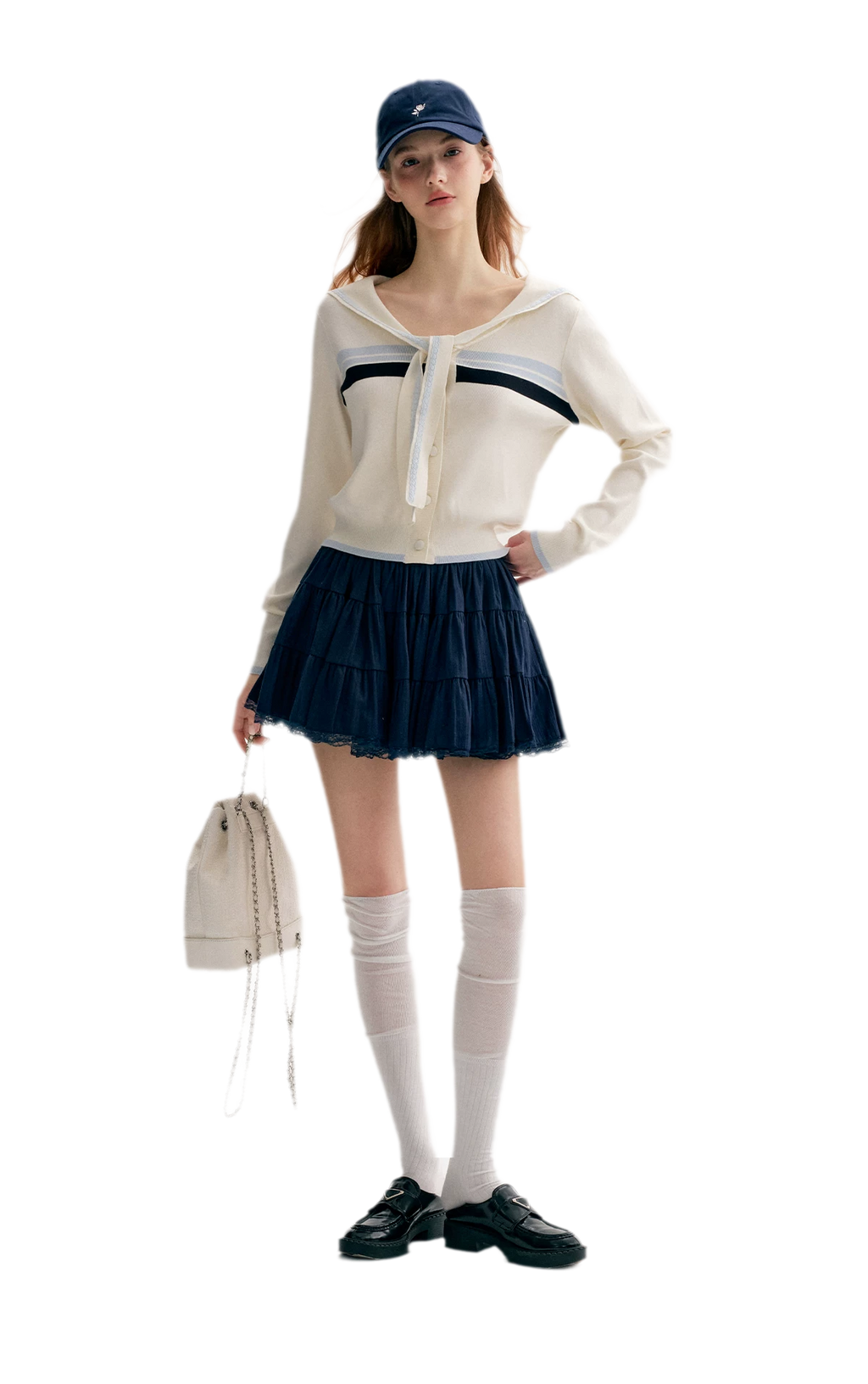 Lace Sailor Tie Cardigan