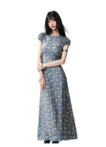 Blue Floral Tencel Dress
