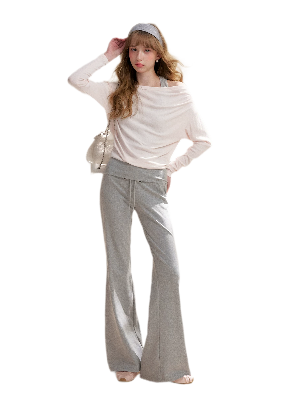 Tencel Cotton Drawstring Flared Pants