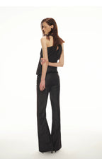 Tencel Hollow Halter Top & Flared Pants Set
