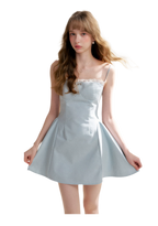 Lace-Trimmed A-Line Camisole Dress