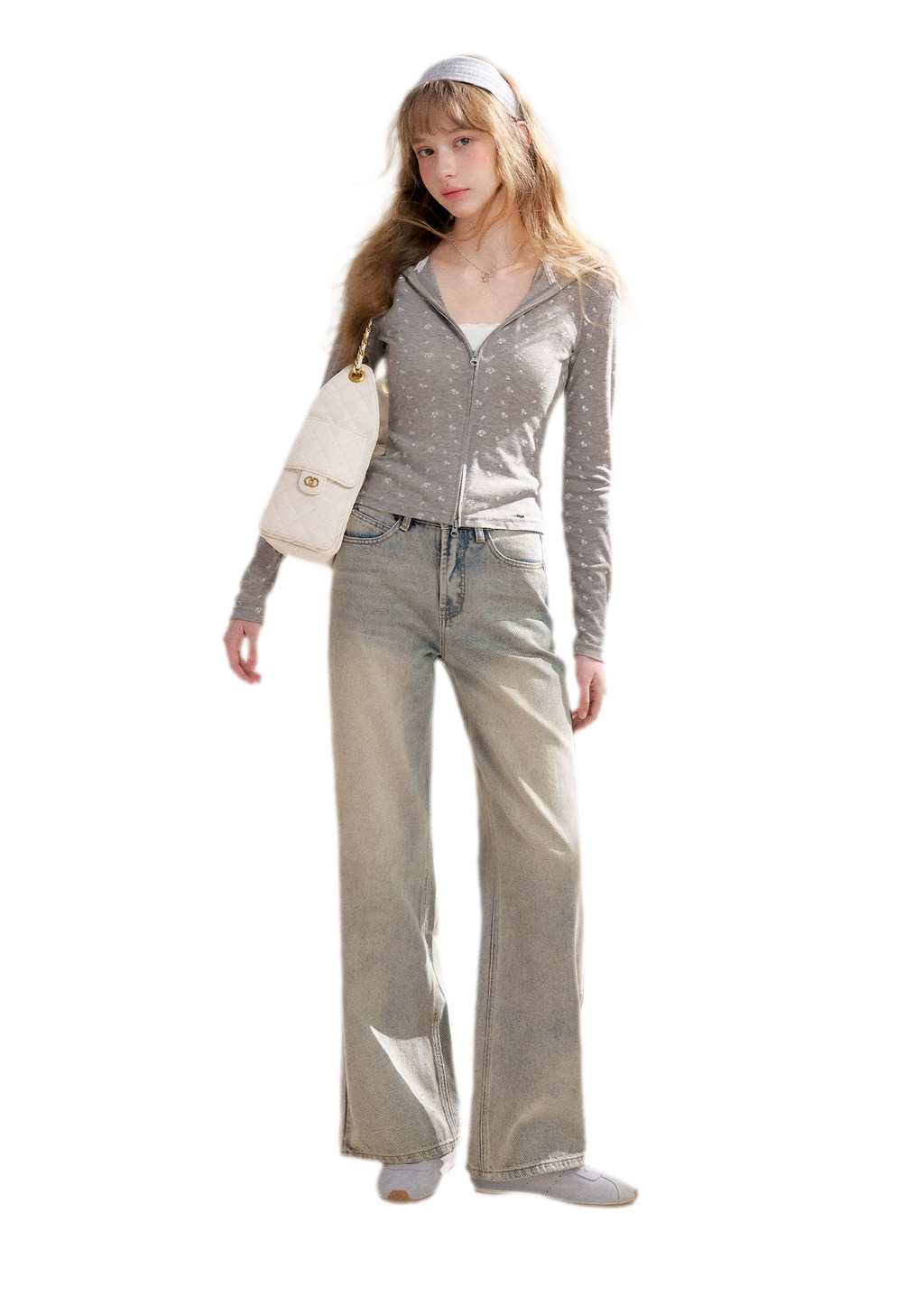 Rhinestone Logo Jeans