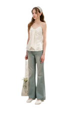 Lace Trim Flare Jeans