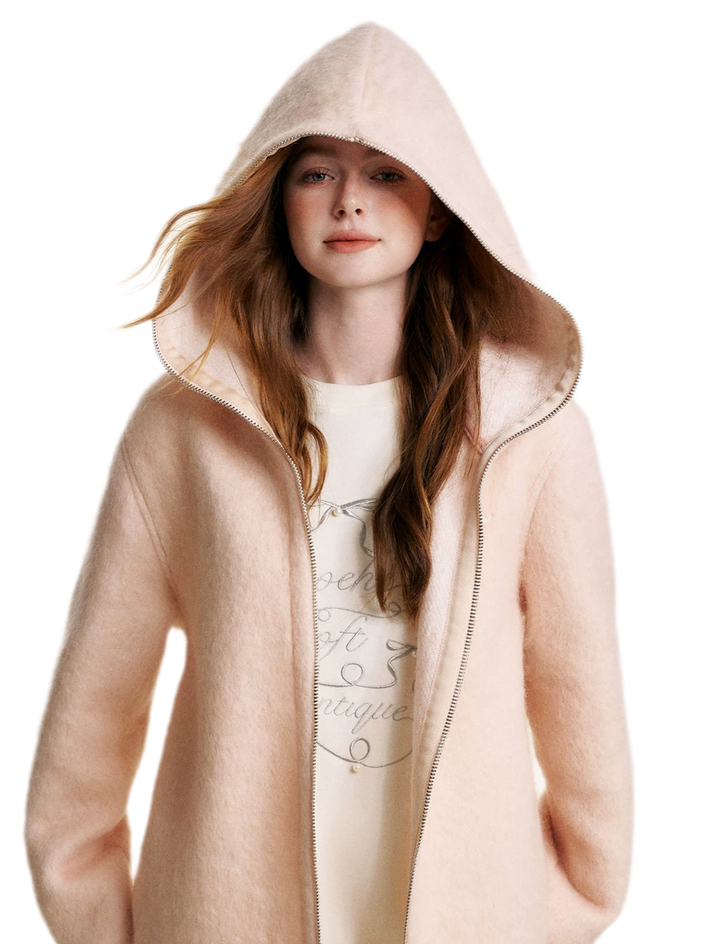 Soft Wool Hooded Jacket