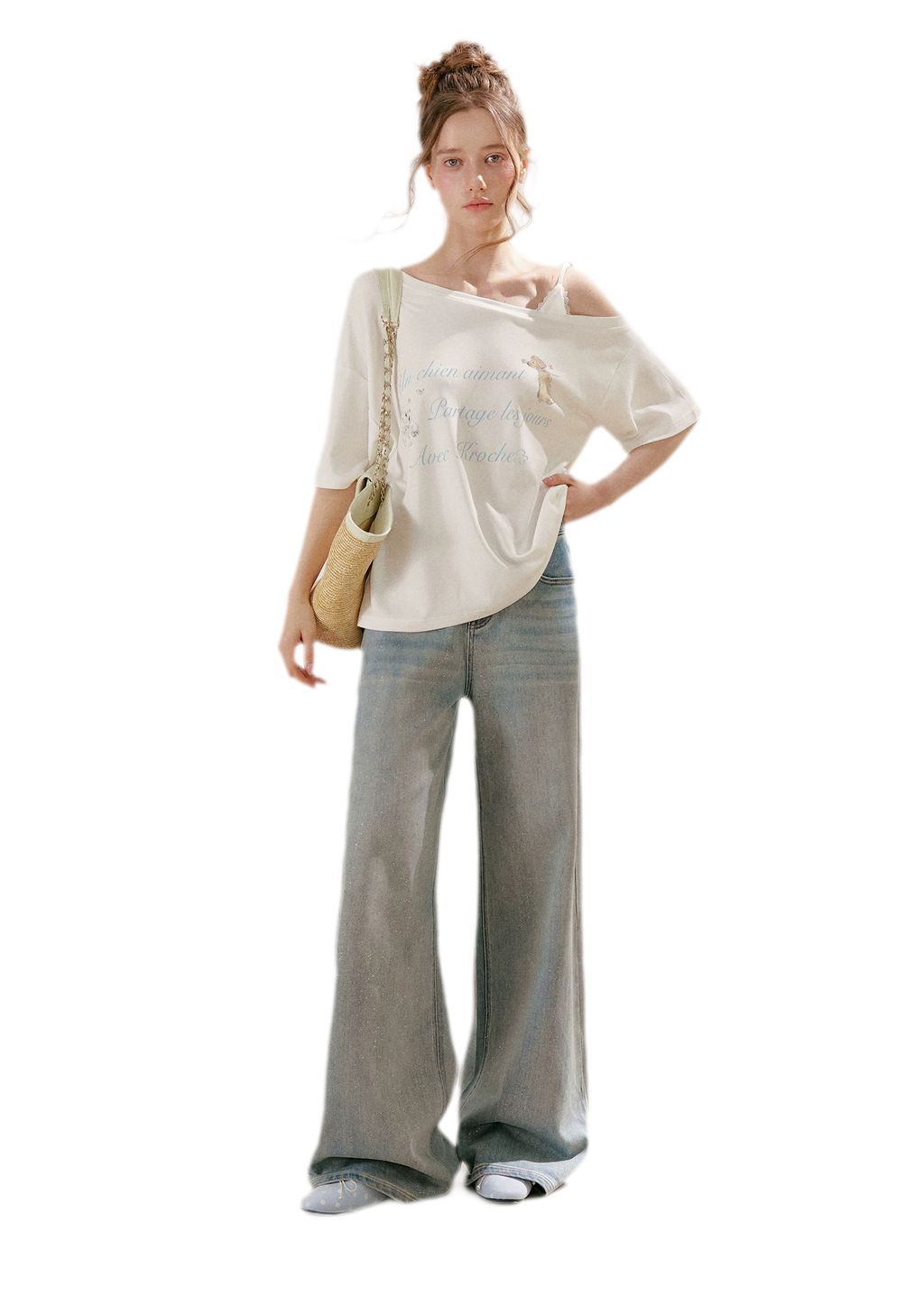 Sparkling Galaxy Wide-Leg Jeans