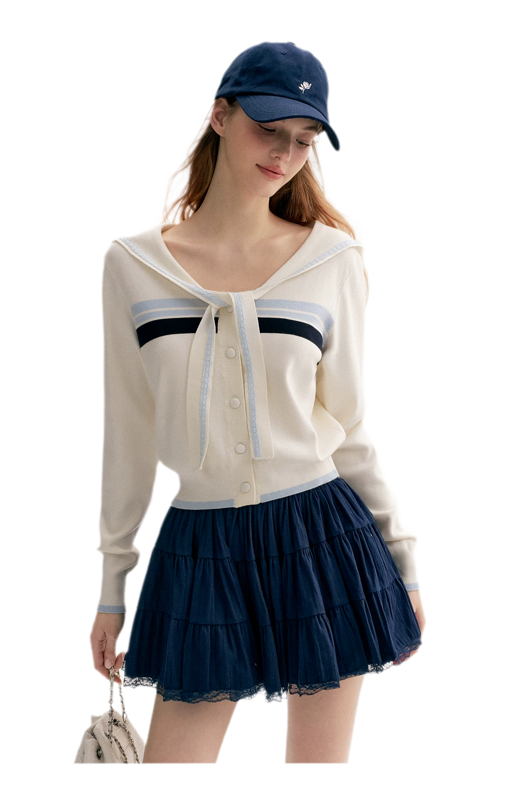 Lace Sailor Tie Cardigan