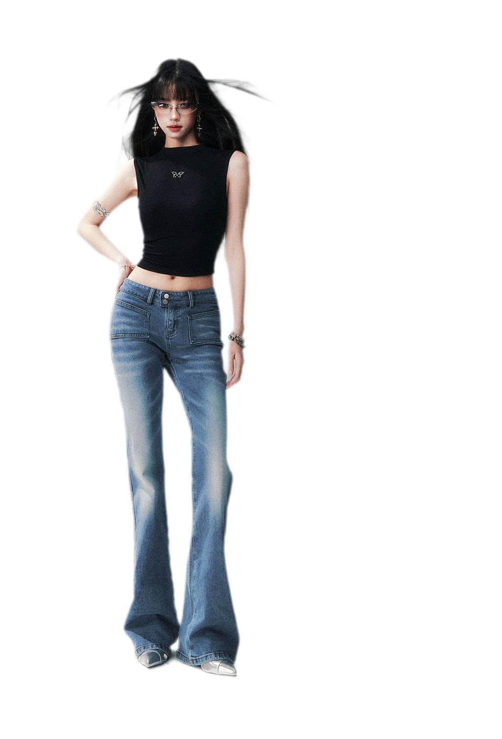 Low Rise Flare Jeans
