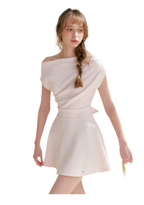 Romantic French Off-Shoulder Short Dress