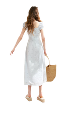 Embroidered A-Line Short Sleeve Dress
