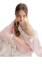 Balletcore Lace Collar Sweatshirt