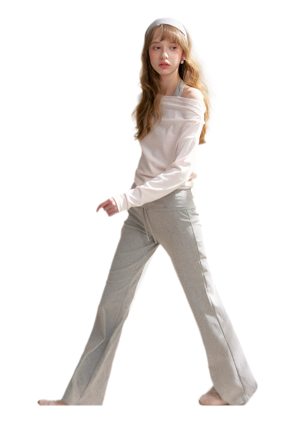 Tencel Cotton Drawstring Flared Pants