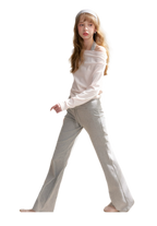 Tencel Cotton Drawstring Flared Pants