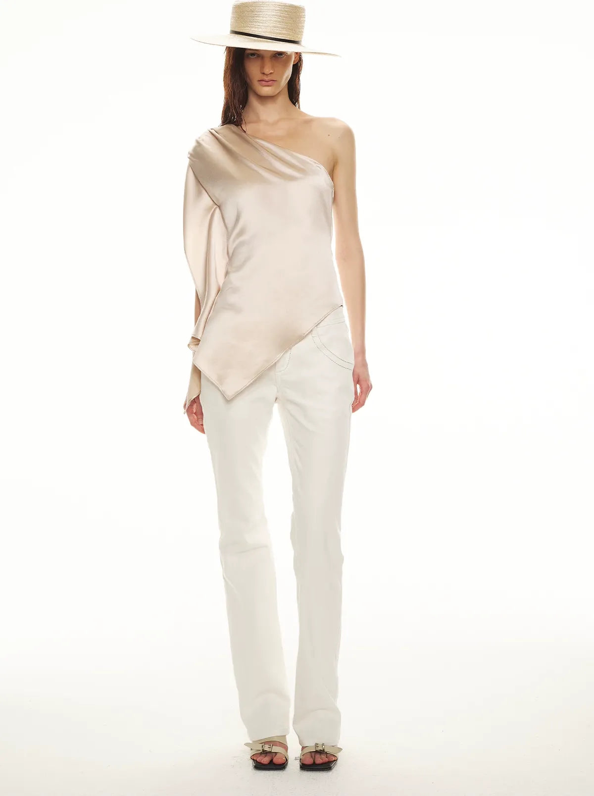 One-Shoulder Waist-Slimming Top