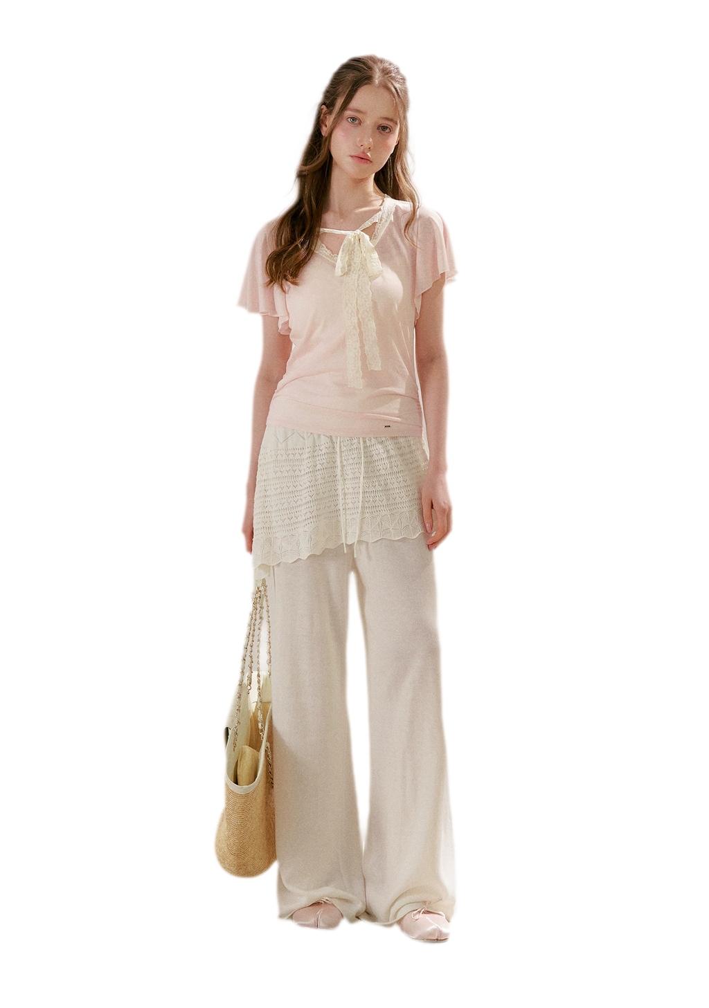 Snowflake Tencel Linen Lace T-shirt