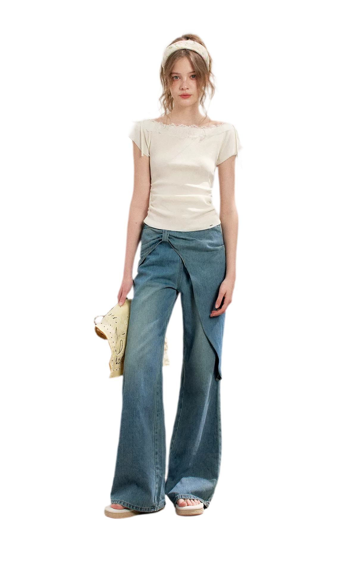 Lace Knit Denim Set