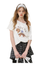 Asymmetric Lace Patchwork Plaid Skirt/Top