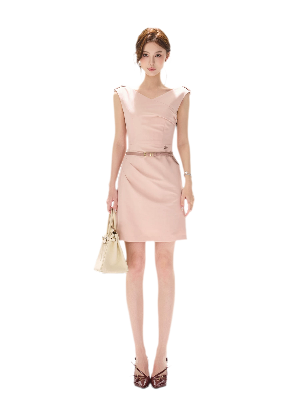 V-Neck Fishtail Mini Dress